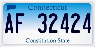 CT license plate AF32424