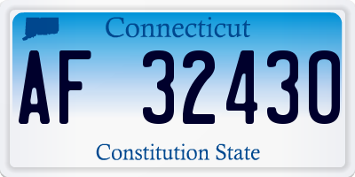 CT license plate AF32430