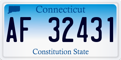 CT license plate AF32431