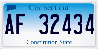 CT license plate AF32434
