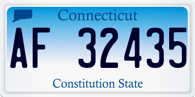 CT license plate AF32435