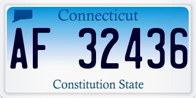 CT license plate AF32436