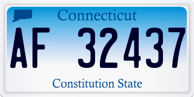 CT license plate AF32437