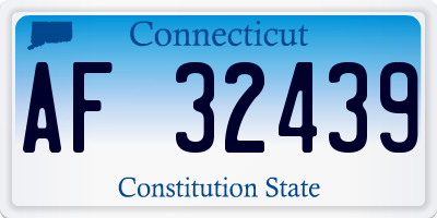 CT license plate AF32439