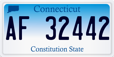 CT license plate AF32442
