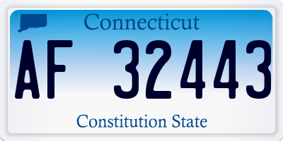 CT license plate AF32443