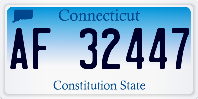 CT license plate AF32447