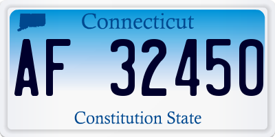 CT license plate AF32450