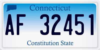 CT license plate AF32451