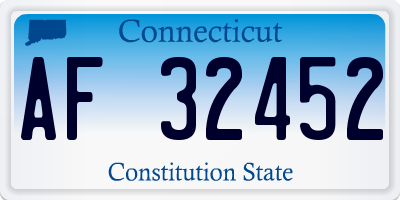 CT license plate AF32452