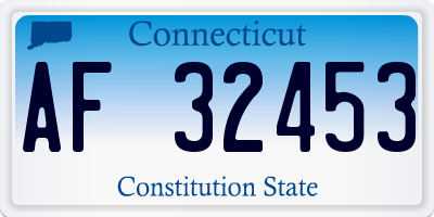 CT license plate AF32453