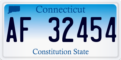 CT license plate AF32454