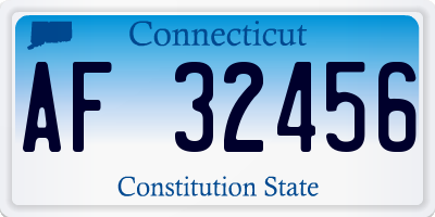 CT license plate AF32456