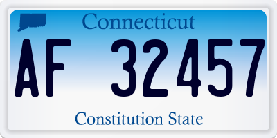 CT license plate AF32457