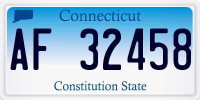 CT license plate AF32458