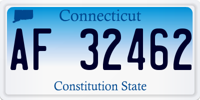 CT license plate AF32462