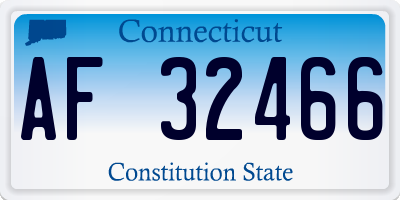 CT license plate AF32466