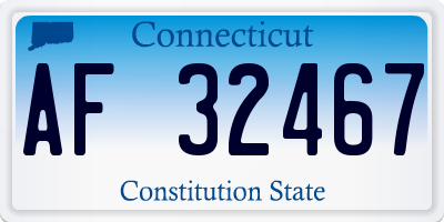 CT license plate AF32467