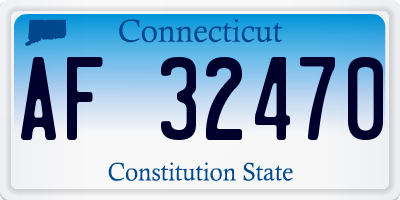 CT license plate AF32470