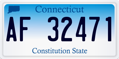 CT license plate AF32471
