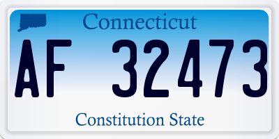 CT license plate AF32473
