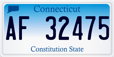 CT license plate AF32475
