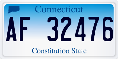 CT license plate AF32476