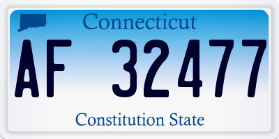 CT license plate AF32477