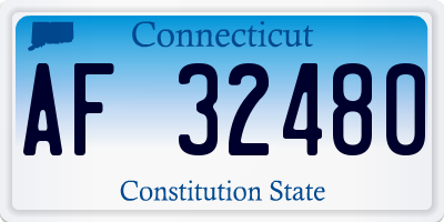 CT license plate AF32480