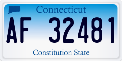 CT license plate AF32481