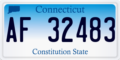 CT license plate AF32483