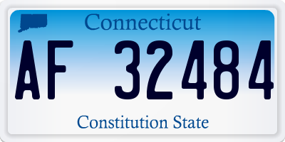 CT license plate AF32484
