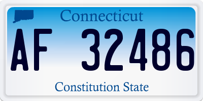 CT license plate AF32486