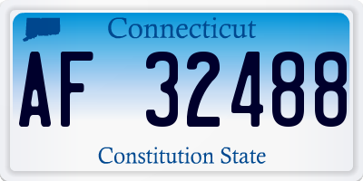 CT license plate AF32488