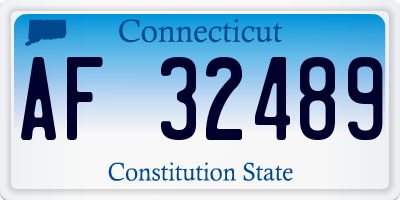 CT license plate AF32489