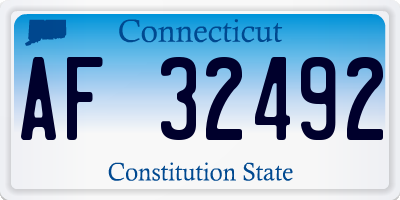 CT license plate AF32492