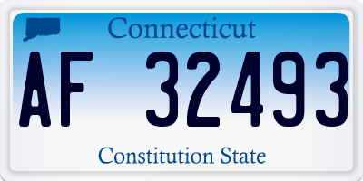 CT license plate AF32493