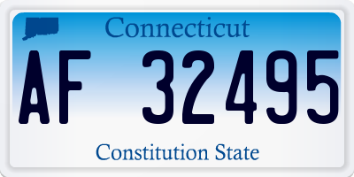 CT license plate AF32495