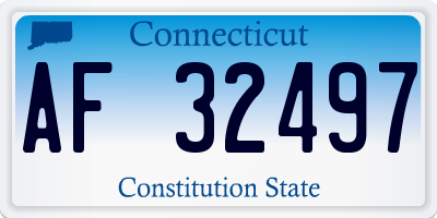 CT license plate AF32497