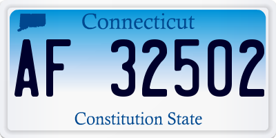 CT license plate AF32502