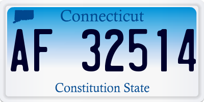 CT license plate AF32514
