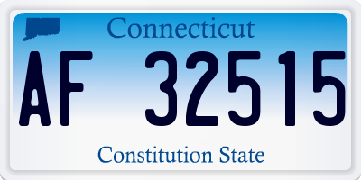 CT license plate AF32515