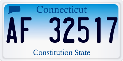 CT license plate AF32517