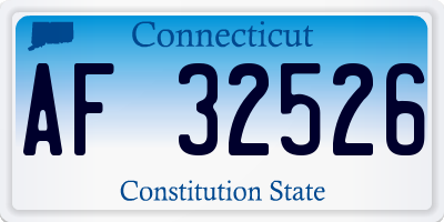 CT license plate AF32526