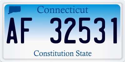CT license plate AF32531