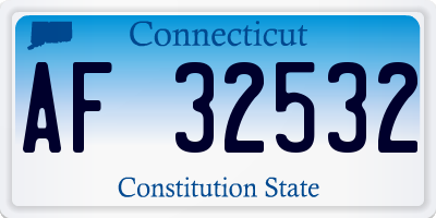 CT license plate AF32532