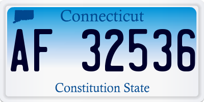CT license plate AF32536