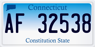 CT license plate AF32538