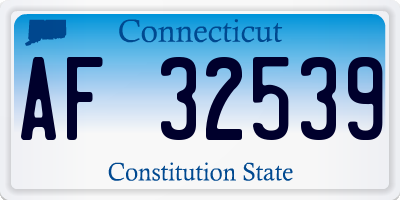 CT license plate AF32539