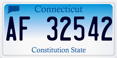 CT license plate AF32542